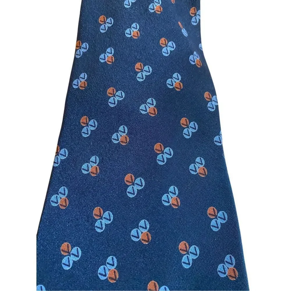 Valentino Cravatte men’s vintage blue, 100% silk luxury Tie Italy, 57